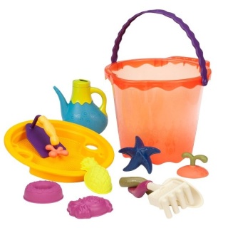 B.Toys Shore Thing – wielkie wiadro z akcesoriami – pomarańczowe