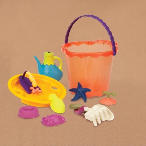 B.Toys Shore Thing – wielkie wiadro z akcesoriami – pomarańczowe