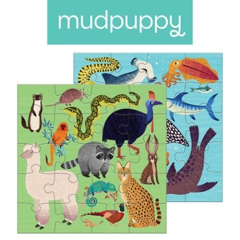 MUDPUPPY Puzzle magnetyczne Zwierzęta lądowe i wodne 4+