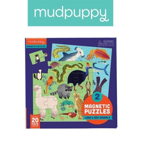 MUDPUPPY Puzzle magnetyczne Zwierzęta lądowe i wodne 4+