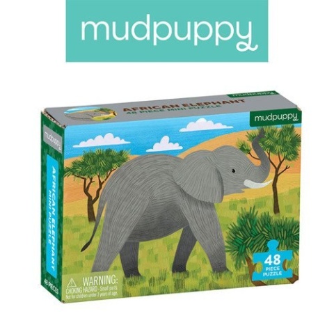 MUDPUPPY Puzzle mini Słoń afrykański 48 elementów 4+