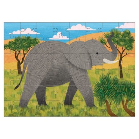 MUDPUPPY Puzzle mini Słoń afrykański 48 elementów 4+