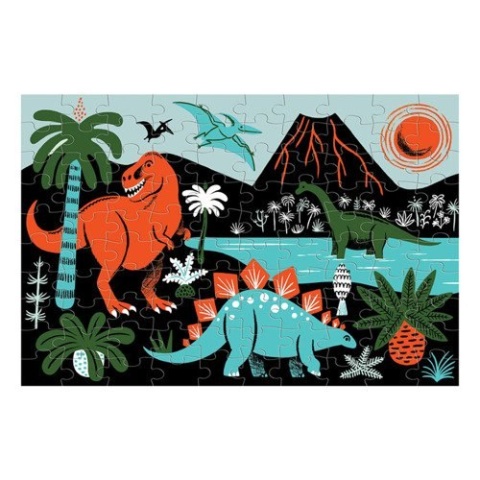 MUDPUPPY Puzzle świecące w ciemności Dinozaury 100 elementów 5+
