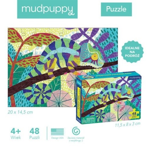 Mudpuppy Puzzle mini Kameleon lamparci 48 elementów 4+