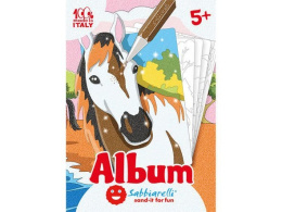 SABBIARELLI Album do Kolorowania Magicznym Piaskiem, Konie, 5l+