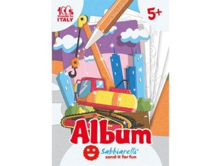 Album do kolorowania magicznym piaskiem Pojazdy budowlane Sabbiarelli