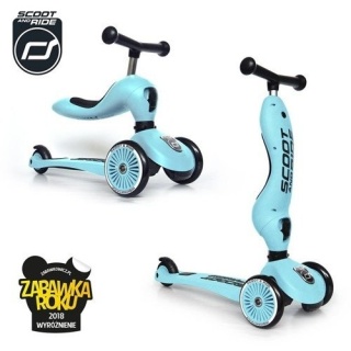 SCOOTANDRIDE Highwaykick 1 2w1 Jeździk i hulajnoga 1-5 lat Blueberry