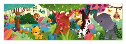 JANOD Puzzle panoramiczne w walizce Dżungla 36 elementów