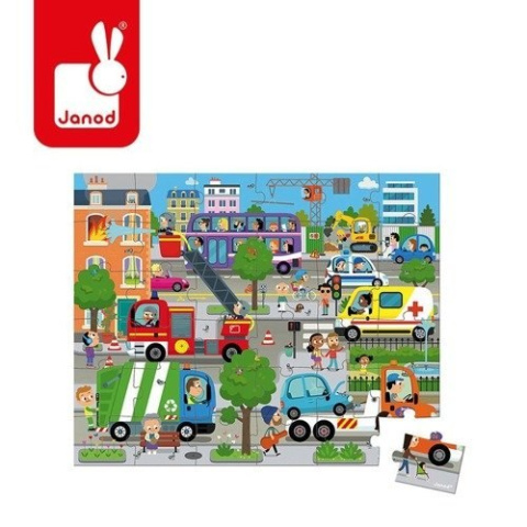 JANOD Puzzle w walizce Miasto 36 elementów 4+ JANOD Puzzle w walizce Miasto 36 elementów 4+