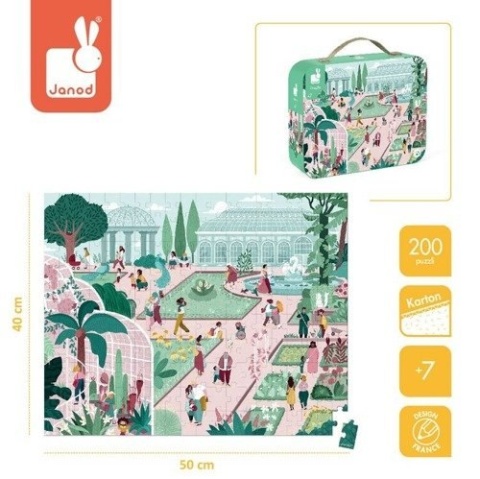 JANOD Puzzle w walizce Ogród botaniczny 200 elementów 7+