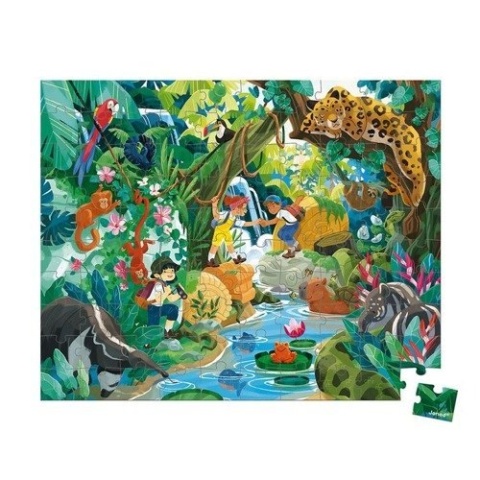 Puzzle w walizce Przygoda w kraju Inków - 100 elementów - Janod