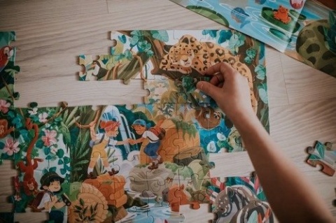 Puzzle w walizce Przygoda w kraju Inków - 100 elementów - Janod