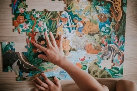 Puzzle w walizce Przygoda w kraju Inków - 100 elementów - Janod