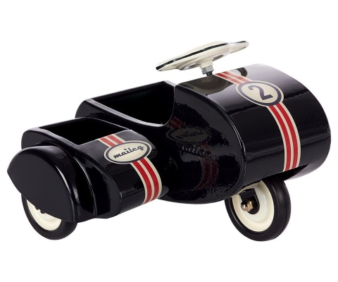 Maileg Czarny skuter - Black Scooter w/ sidecar, metal