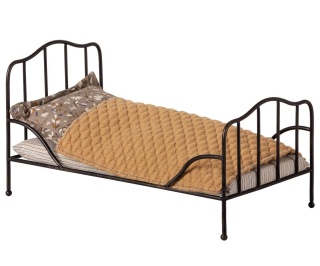 Maileg Łóżeczko dla myszek i króliczków - Vintage Bed Mini - Anthracite
