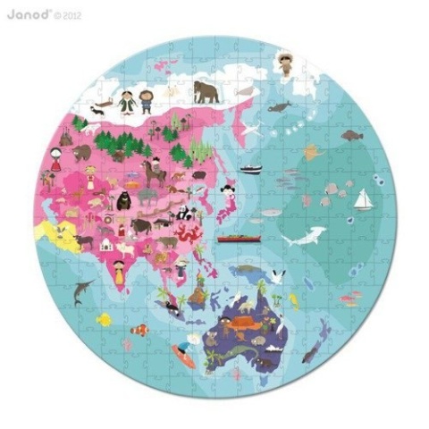 JANOD Puzzle w walizce dwustronne Błękitna planeta 208 elementów