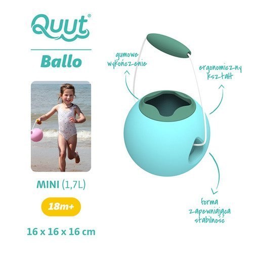 QUUT Małe wiaderko wielofunkcyjne Mini Ballo Vintage Blue + Mineral Green QUUT Małe wiaderko wielofunkcyjne Mini Ballo Vintage Blue + Mineral Green