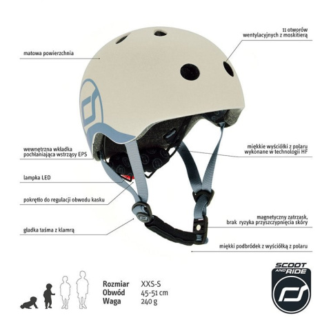 manustore.pl SCOOTANDRIDE Kask XXS-S dla dzieci 1-5 lat Ash manustore.pl SCOOTANDRIDE Kask XXS-S dla dzieci 1-5 lat Ash