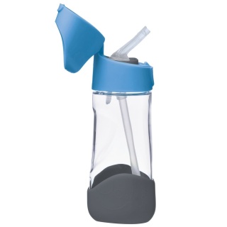 B.Box Bidon tritanowy ze słomką 450ml, Blue Slate