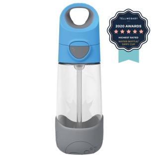B.Box Bidon tritanowy ze słomką 450ml, Blue Slate