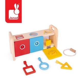 Drewniany sorter z kluczykami Janod Essentiel - kształty i kolory