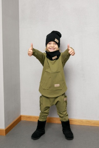 TUSS Spodnie baggy khaki z kieszeniami