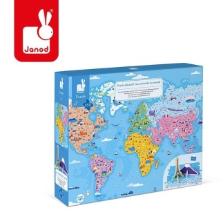 Janod Puzzle edukacyjne z figurkami 3D Cuda świata 350 elementów 7 +