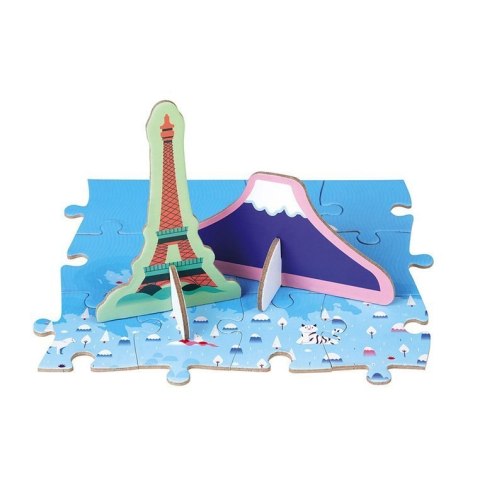 Janod Puzzle edukacyjne z figurkami 3D Cuda świata 350 elementów 7 + Janod Puzzle edukacyjne z figurkami 3D Cuda świata 350 elementów 7 +