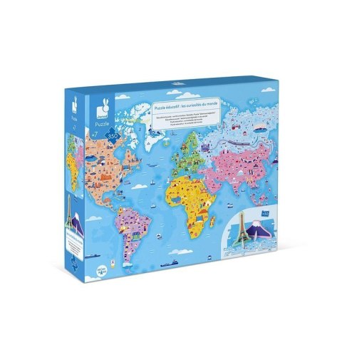 Janod Puzzle edukacyjne z figurkami 3D Cuda świata 350 elementów 7 + Janod Puzzle edukacyjne z figurkami 3D Cuda świata 350 elementów 7 +