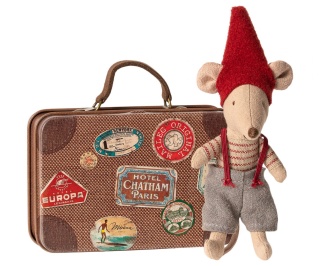 Maileg Myszka mały brat w walizce - Christmas mouse in suitcase, Little brother