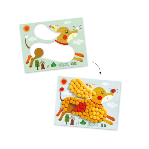 manustore.pl DJECO Obrazki z pomponów PSY