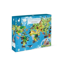 JANOD Puzzle edukacyjne z figurkami 3D Zagrożone gatunki 200 el. 6+