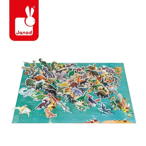 JANOD Puzzle edukacyjne z figurkami Dinozaury 3D 200 el. 6+ JANOD Puzzle edukacyjne z figurkami Dinozaury 3D 200 el. 6+