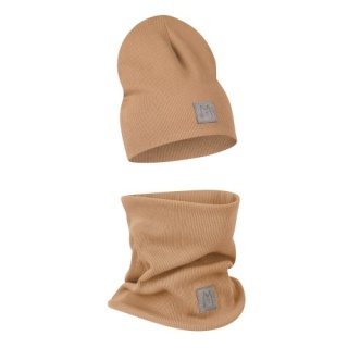 MISGATOS Komplet Czapka i komin camel