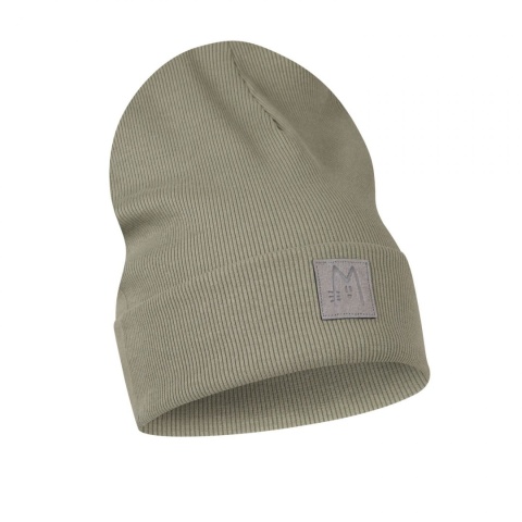 manustore.pl MISGATOS Czapka z podwinięciem i szarym pomponem - khaki(oliwka)