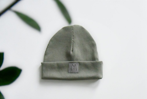 manustore.pl MISGATOS Czapka z podwinięciem i szarym pomponem - khaki(oliwka)
