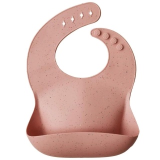 MUSHIE śliniak silikonowy Peach Terazzo