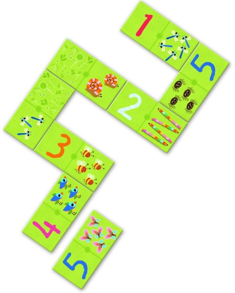 DJECO Gra tekturowe Domino z liczbami
