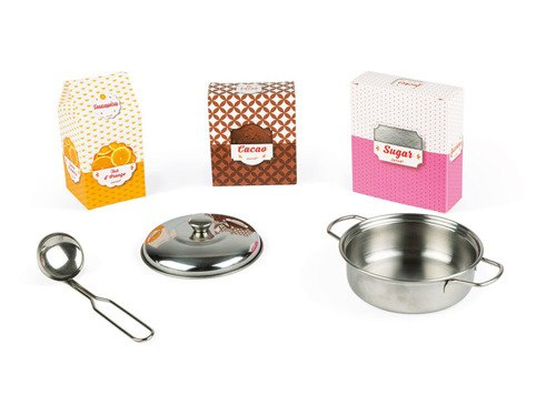 JANOD Duża kuchnia drewniana z dźwiękiem i 6 akcesoriami Candy Chic JANOD Duża kuchnia drewniana z dźwiękiem i 6 akcesoriami Candy Chic