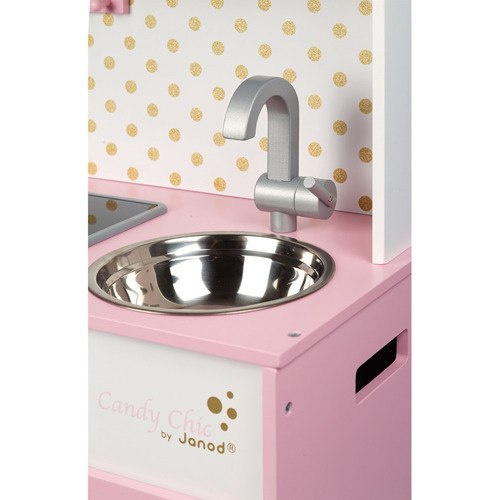 JANOD Duża kuchnia drewniana z dźwiękiem i 6 akcesoriami Candy Chic JANOD Duża kuchnia drewniana z dźwiękiem i 6 akcesoriami Candy Chic