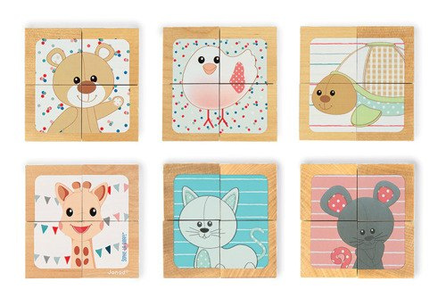 JANOD Klocki drewniane Puzzle 6w1 Żyrafka Sophie JANOD Klocki drewniane Puzzle 6w1 Żyrafka Sophie