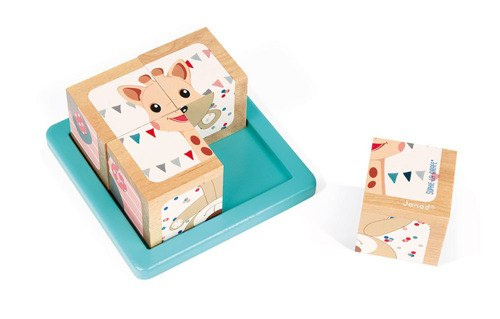JANOD Klocki drewniane Puzzle 6w1 Żyrafka Sophie JANOD Klocki drewniane Puzzle 6w1 Żyrafka Sophie