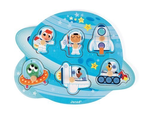 JANOD Puzzle drewniane Wesoły Kosmos JANOD Puzzle drewniane Wesoły Kosmos