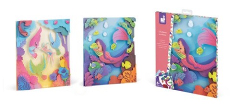 JANOD Zestaw kreatywny Magiczne obrazki 3D Syrenka i elfka 6+