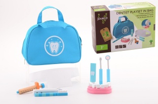 JOUECO Drewniany zestaw MAŁEGO DENTYSTY z torbą