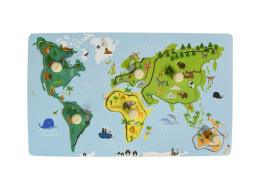 ADAM TOYS Układanka z uchwytami mapa świata