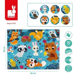 Puzzle sensoryczne Janod Leśne zwierzęta - 20 elementów