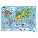 JANOD Puzzle w walizce Ogromna mapa świata 300 elementów 7+