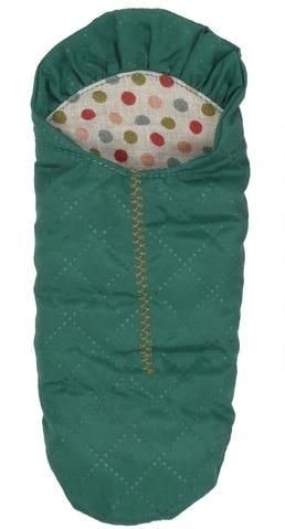 MAILEG Śpiworek dla myszek zielony , Sleeping bag, Mouse petrol