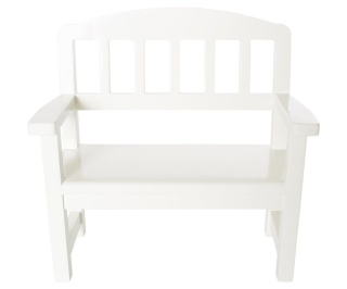 MAILEG Wooden Bench, Off White, ławkal biała